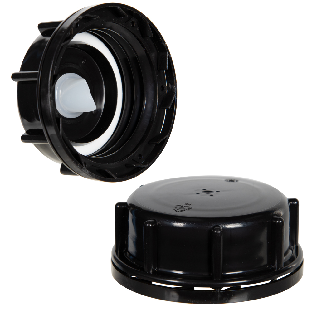 DIN61 Black FLUXX® Vented Tamper-Evident Cap | U.S. Plastic Corp.